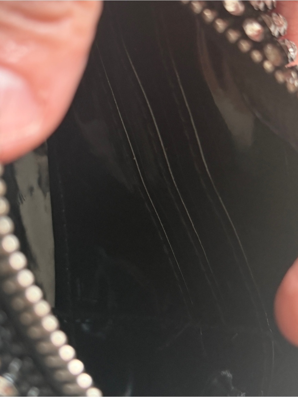 Vintage Black Rhinestone Embellished Crossbody Bag - Picture 8 of 13